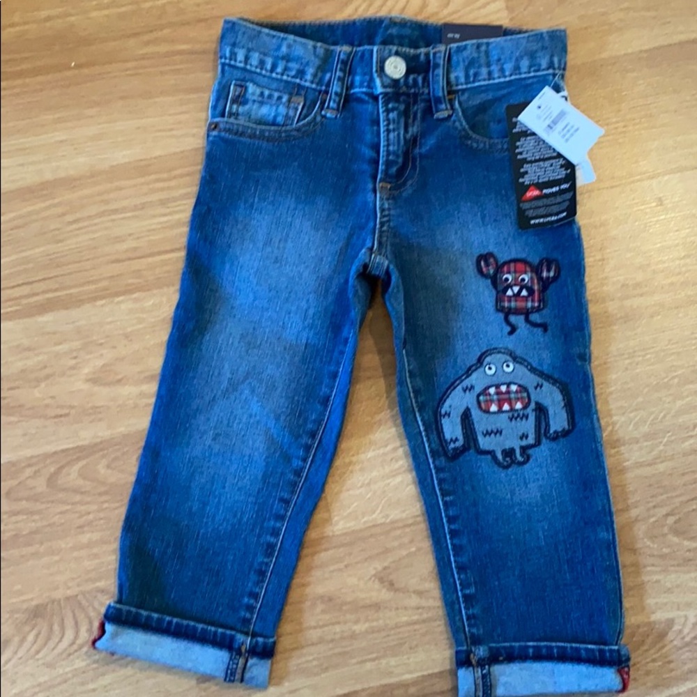 New Boys Gap Jeans size 2 years with monster patch